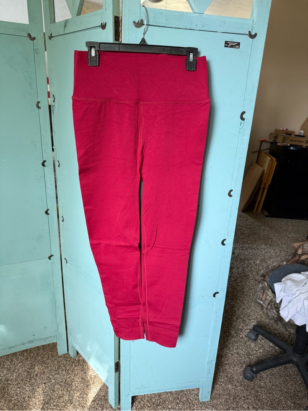 Red SculptKnit Fabletics Leggings